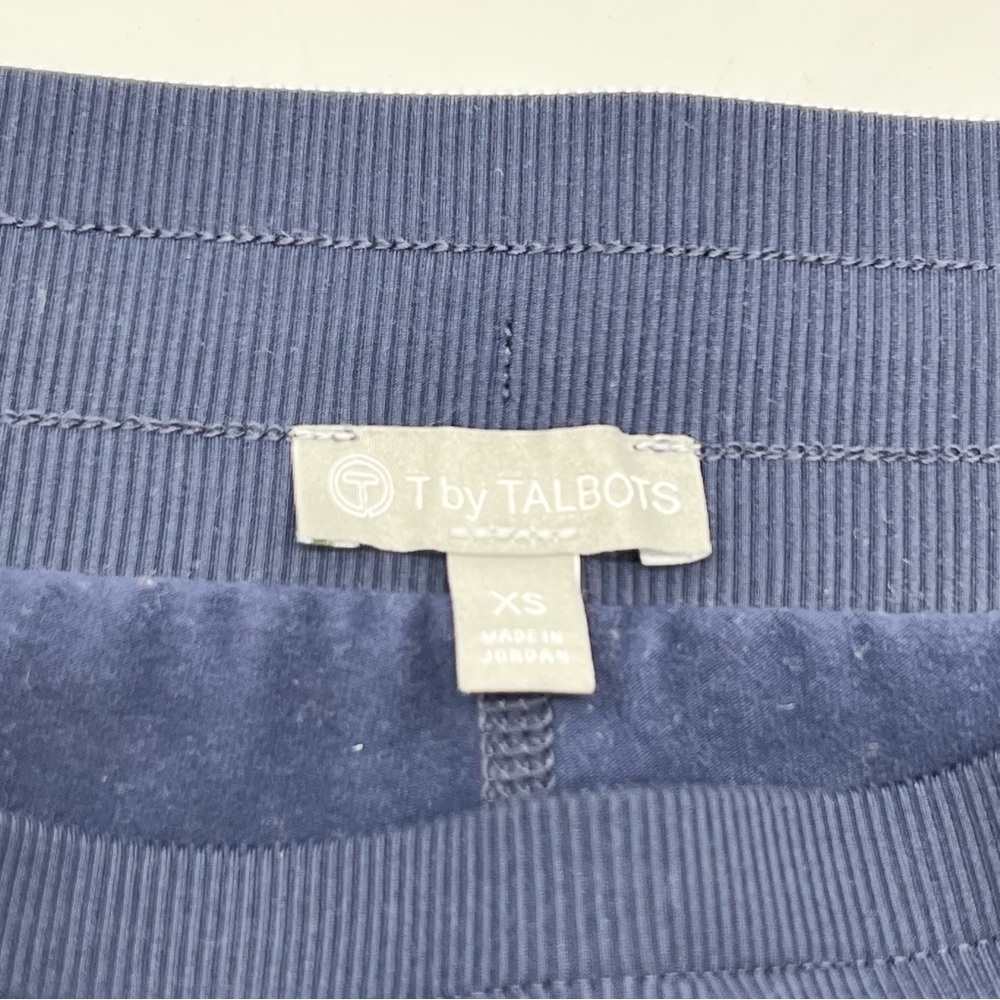 Talbots Navy Mini Skirt w/Hidden Shorts Drawstring Waistband Front Pockets - Picture 7 of 7
